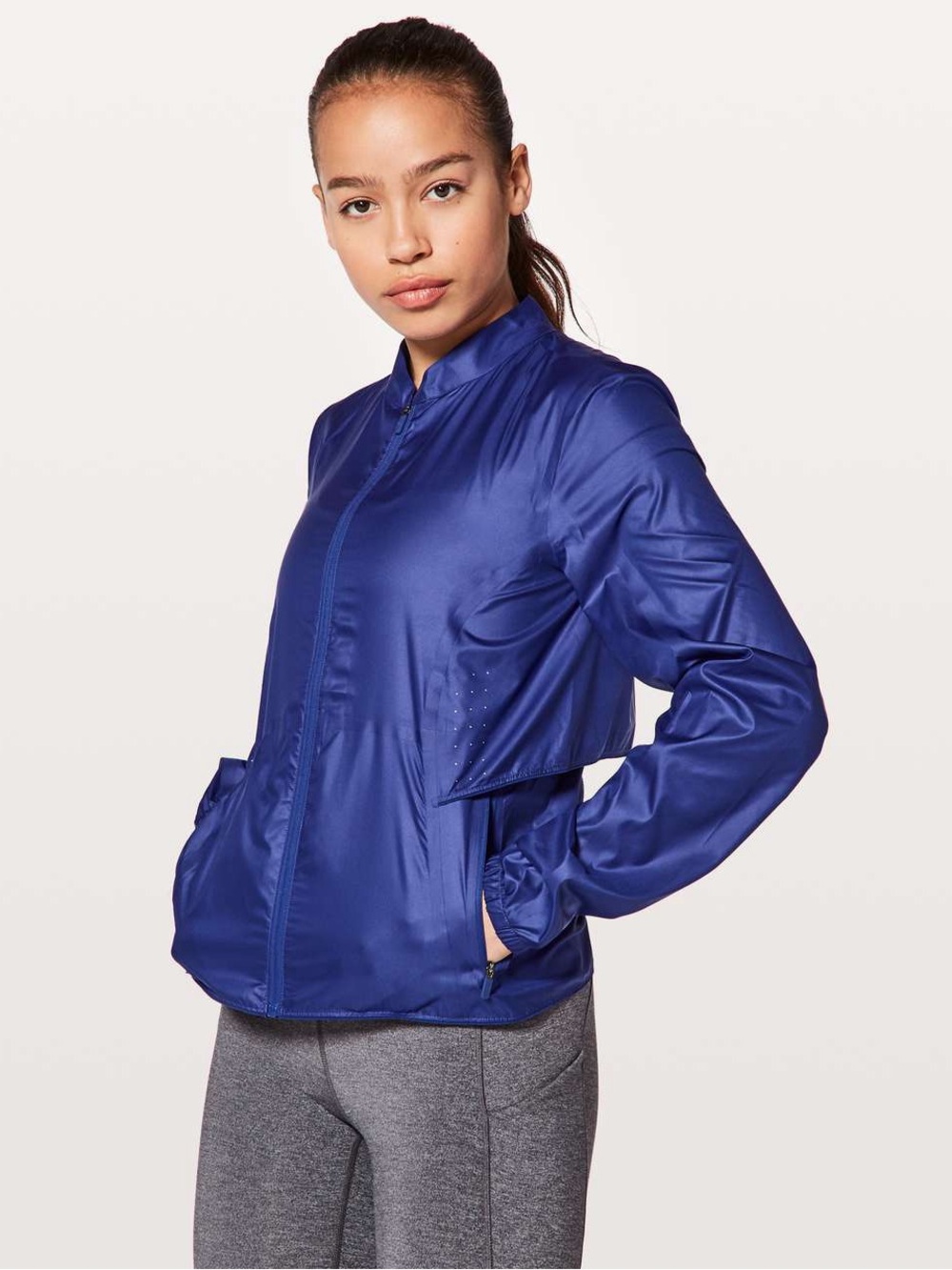 LULULEMON Deep Inhale Jacket Tanzanite Blue Running Outdoor Lightweight Hiking 6